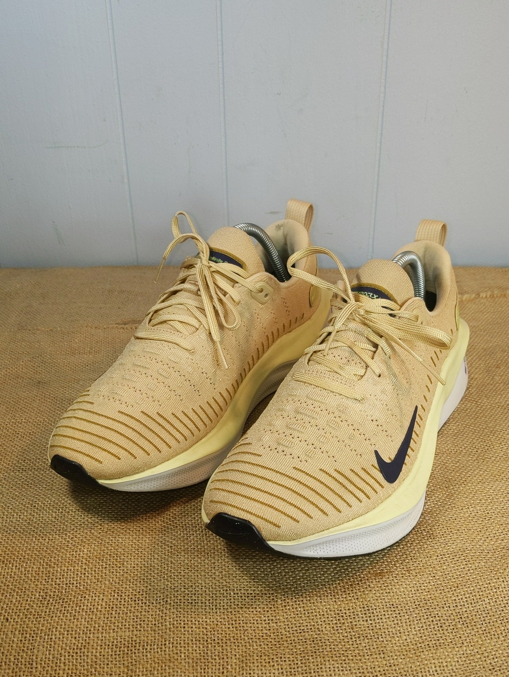 Nike ReactX Infinity Run 4 Men's Running Shoes Sz 9.5, Sesame/Purple Ink/White